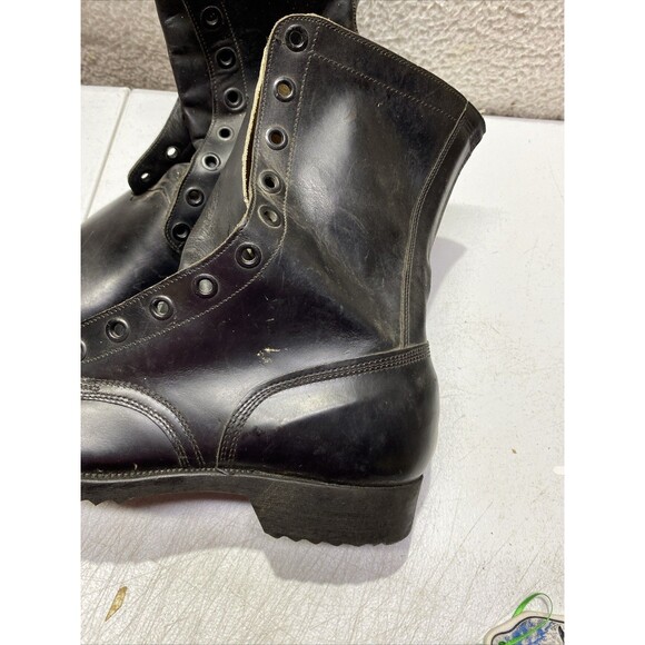 Genesco CIC Vintage US Military Combat Boots Black Leather Lace Up Size 12 N main image 12